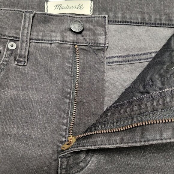Madewell 9" High-Rise Skinny Distressed Raw Hem Jeans.  Size 27T. Excellent. - Picture 9 of 10